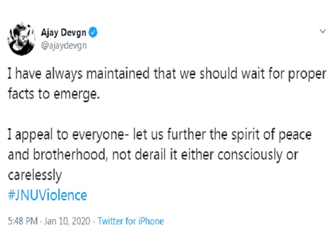 Ajay Devgan tweet