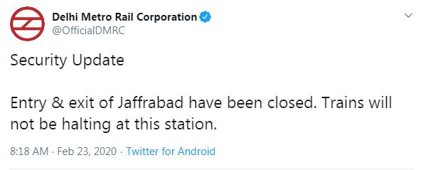 Jaffrabad metro station update