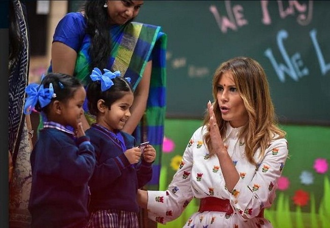 Melania Trump at Delhi School