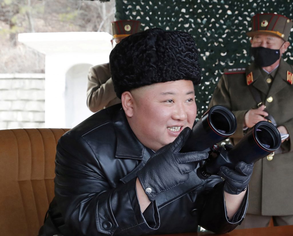 North Korean leader Kim Jong Un visits a drill of long-range artillery sub-units