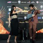 Bollywood actors Katrina Kaif and Kartik Aaryan during the NEXA IIFA awards