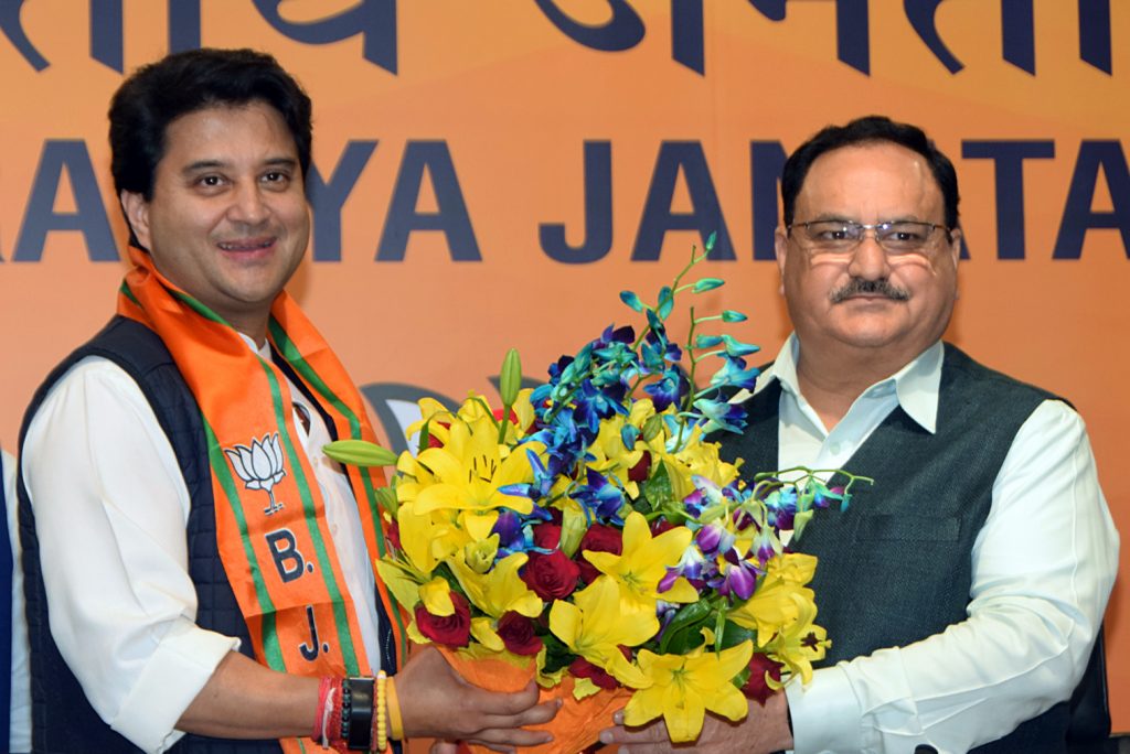 Jyotiraditya Scindia joins BJP Party in presence of BJP President J.P Nadda
