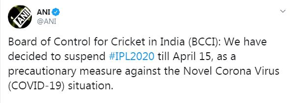 ANI Tweet IPL