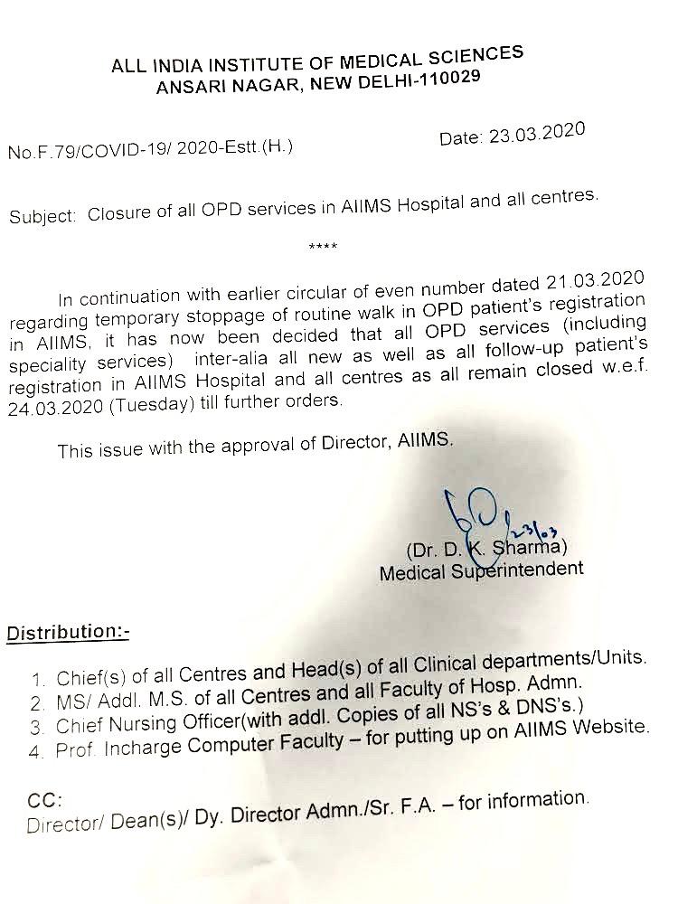 Aiims Letter