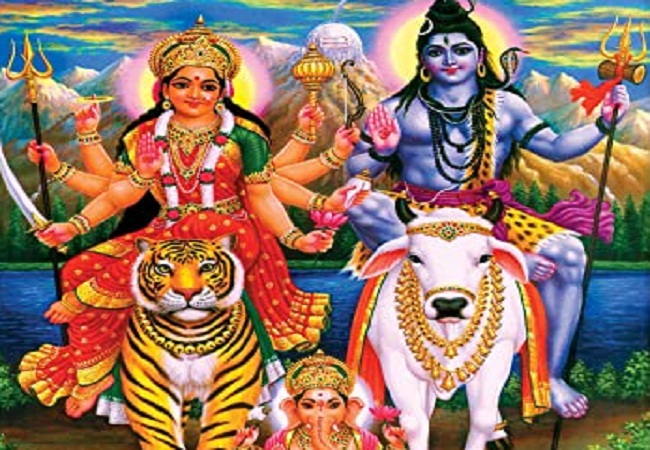 Lord Shiva With Maa Durga & Maa Kali1