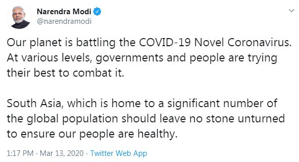 Modi tweet Corona