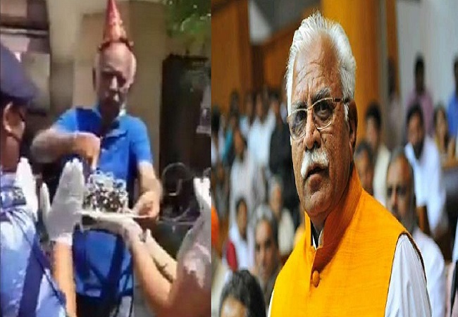 लॉकडाउन के बीच हरियाणा पुलिस ने मनाया बुजुर्ग का बर्थडे, तारीफ में CM मनोहर लाल ने कही ये बात