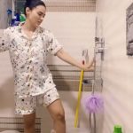 Sana Khaan Washing Clothes