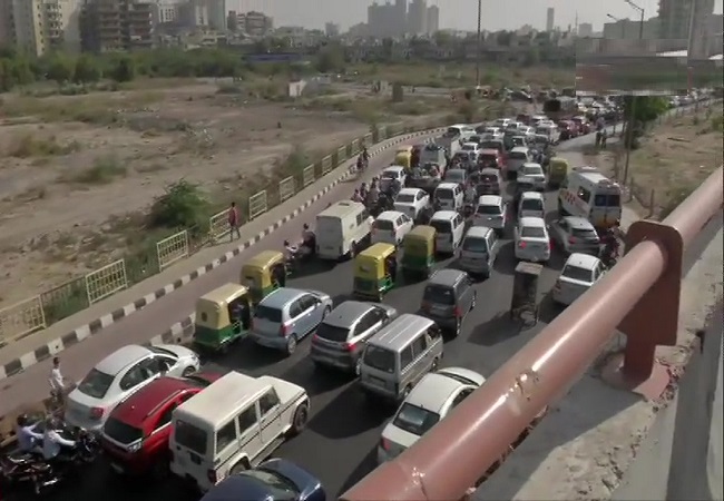 Delhi Border Heavy traffic