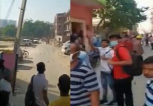 दिल्ली-गुरुग्राम बॉर्डर पर ग्रामीणों ने पुलिस पर पथराव किया