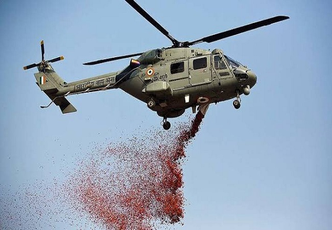 Indian Army Helicopter Flowers