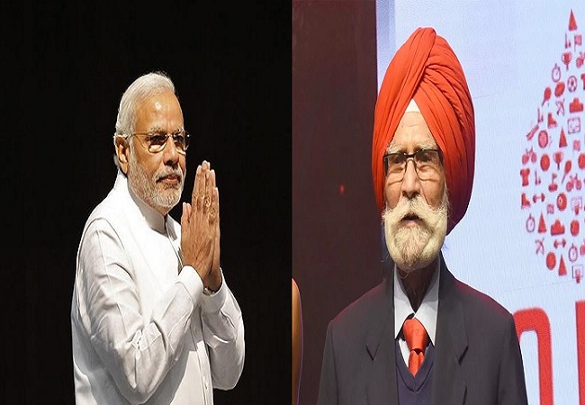 PM Narendra Modi & Balbir Singh