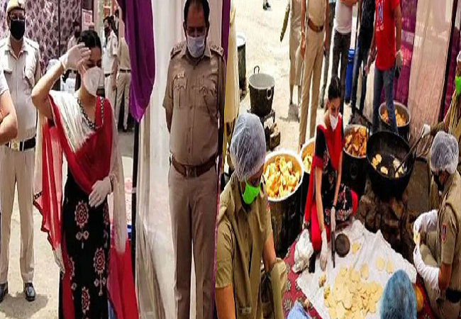 सपना चौधरी ने किया कोरोना योद्धाओं को सलाम, जमीन पर बैठ कर पुलिसवालों के साथ बनाई पूड़ियां