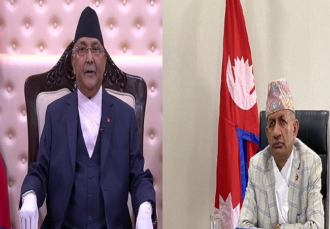 KP Sharma OLI with nepali foreign minister