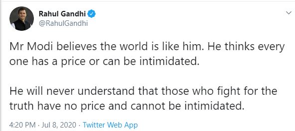 Rahul Gandhi tweet on modi