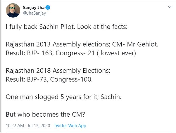Sanjay jha tweet