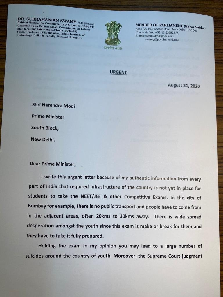 Subramanian letter 