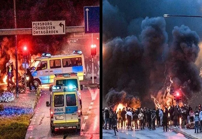 picture of Sweeden riots