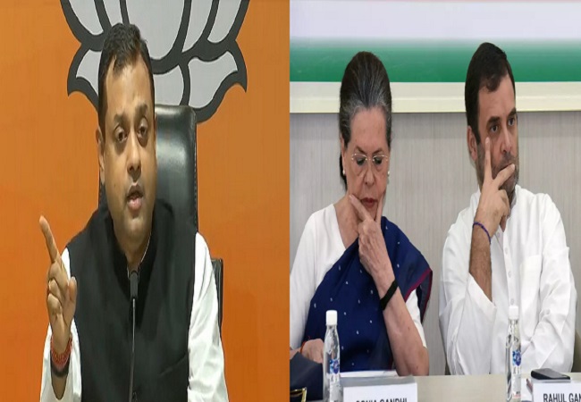Sambit Patra, Sonia and Rahul Gandhi