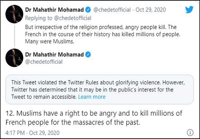 Mahatir Muhammad tweet
