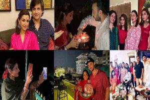 Bollywood Celebrate Karwa chauth: करवा चौथ पर बॉलीवुड का रंगीन अंदाज, कुछ ऐसी नजर आईं अभिनेत्रियां