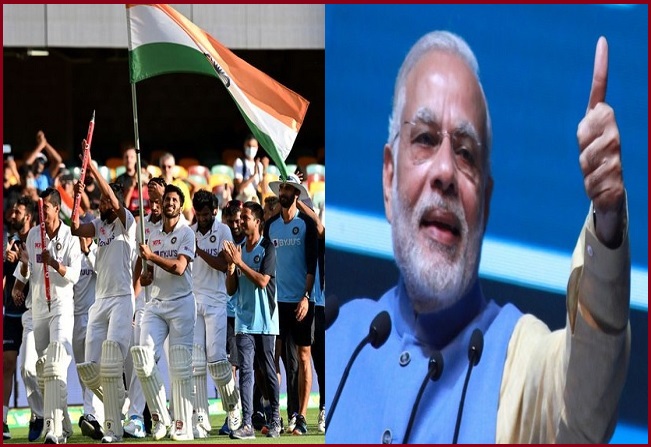 Team India and PM Narendra Modi