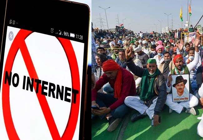 farmer protest no internet
