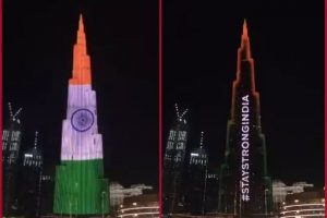 कोरोना से जूझते भारत के साथ UAE ने दिखाई एकजुटता, तिरंगे के रंग से नहाए Burj Khalifa से दिया संदेश