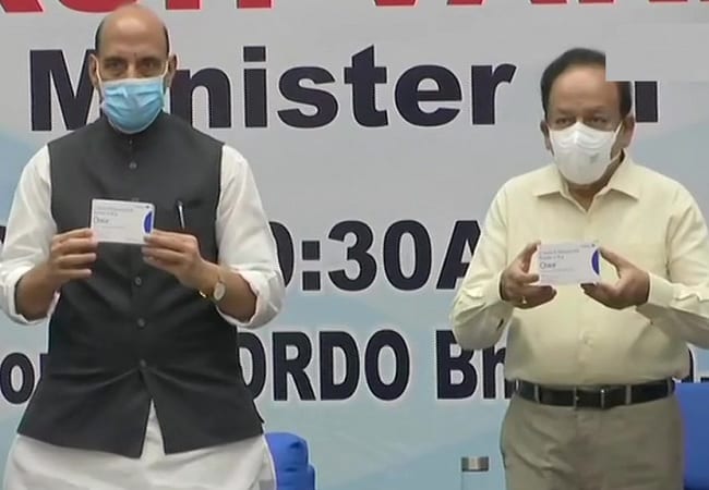 Defence Minister Rajnath Singh and Union Health Minister Dr Harsh Vardhan