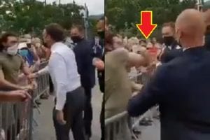 Video: लोगों से मुलाकात के दौरान फ्रांस के राष्ट्रपति को भीड़ में से एक शख्स ने जड़ा थप्पड़, फिर सुरक्षा बलों ने…