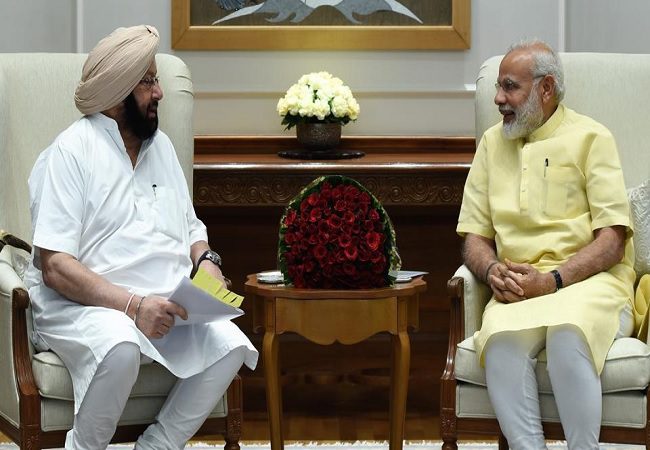 PM Modi and captain amrinder singh