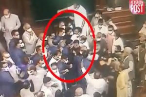 Rajya Sabha: सामने आया राज्यसभा में हंगामे का CCTV फुटेज, मार्शलों के साथ बदसलूकी करते दिखे विपक्षी सांसद