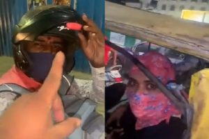 बुर्का पहनकर हिंदू युवक के साथ बाइक पर जा रही थी महिला, अजनबियों ने बीच सड़क पर रोक कर किया हंगामा, Video Viral