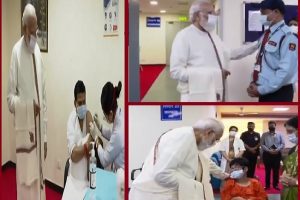 Video: 100 करोड़ वैक्सीन का आंकड़ा पार होने पर PM मोदी ने सबको दी बधाई, RML में गार्ड से लेकर दिव्यांग बच्ची से की बातचीत