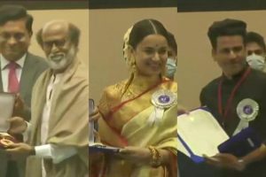 67th National Film Awards 2021 : रजनीकांत, कंगना और मनोज बाजपेयी को मिला सम्मान, तस्वीरें वायरल