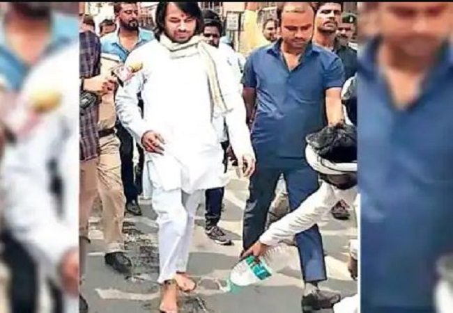 ढाई किमी पैदल चले तेज प्रताप यादव, पदयात्रा में देखें क्या हुआ…