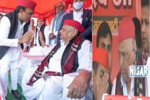 Video: मैनपुरी रैली में मुलायम सिंह भूले बेटे अखिलेश का नाम?, पास खड़े सांसद धर्मेंद्र यादव ने दिलाई याद