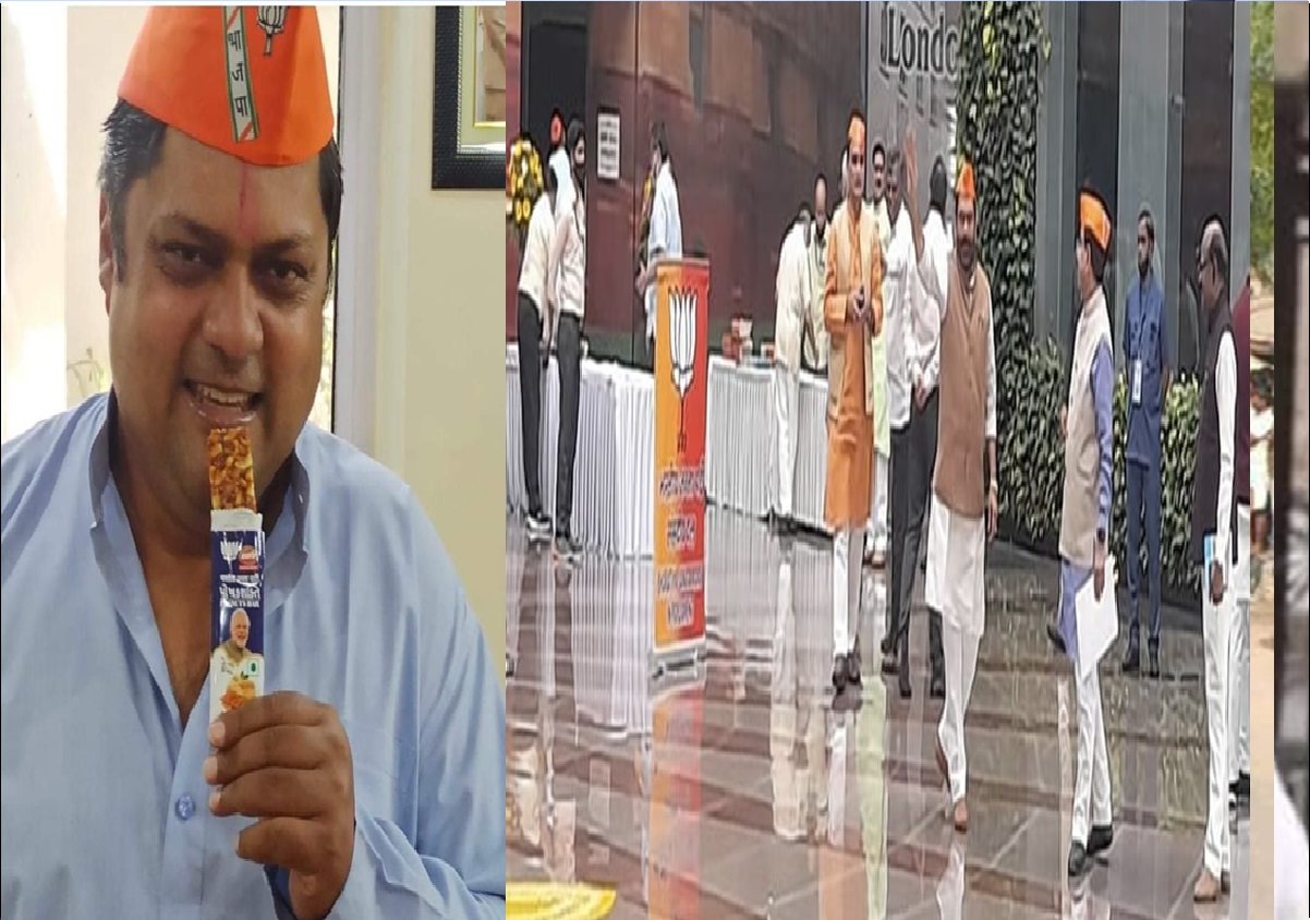 PHOTOS: ‘सिर पर PM वाली टोपी, हाथ में चॉकलेट’, भाजपा संसदीय दल की बैठक में BJP सांसदों का दिखा अलग अंदाज