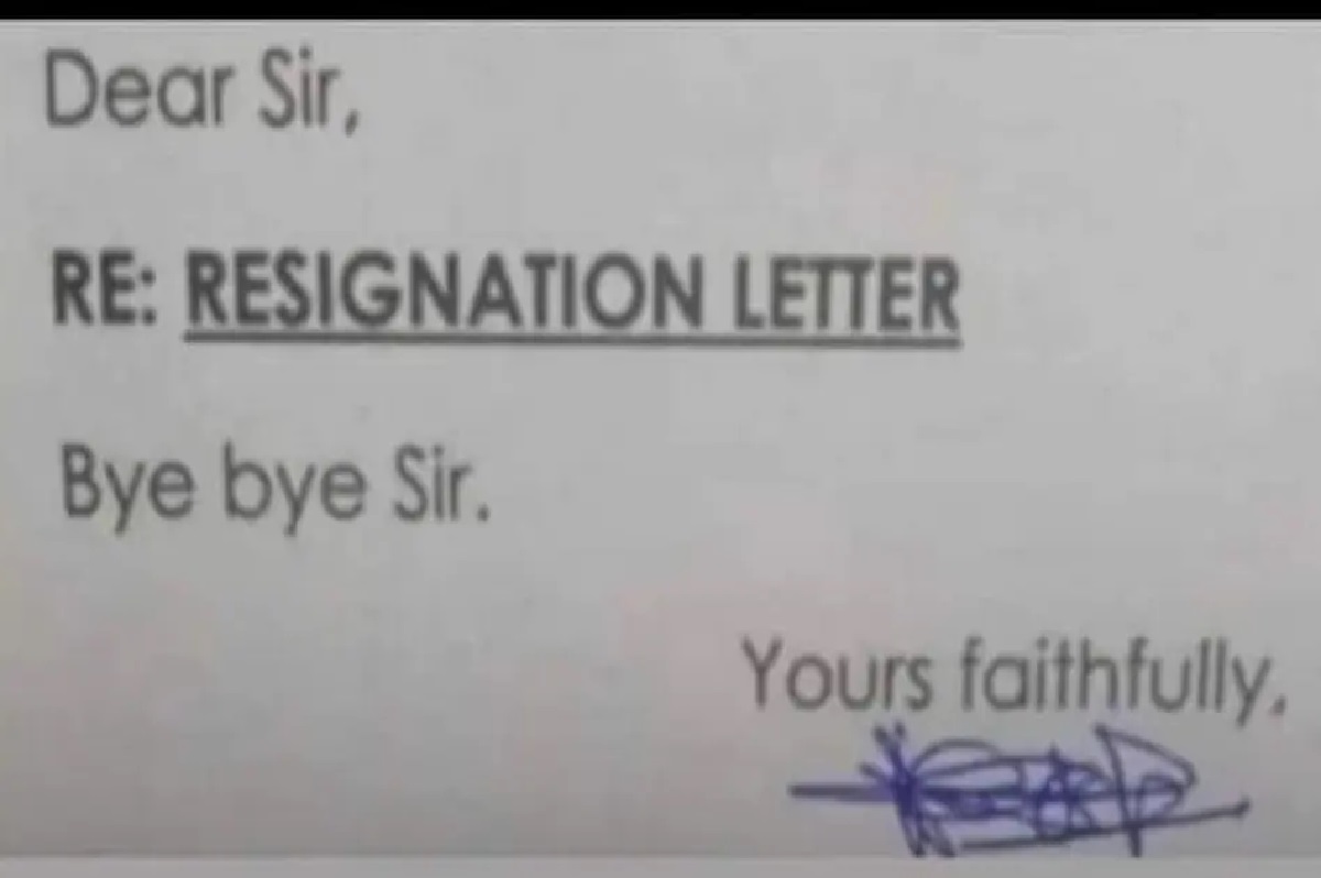 Resignation letter..