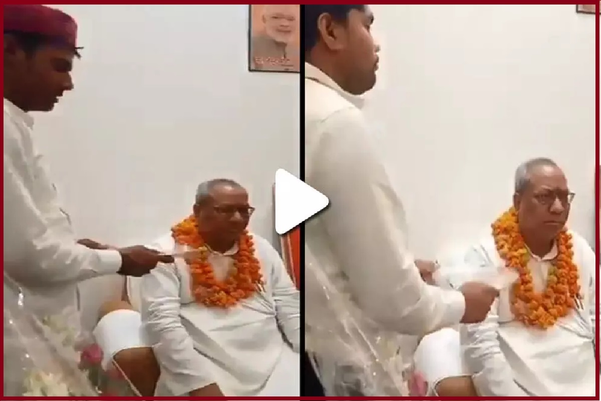 Video: माला पहनकर सोफे पर बैठे यूपी के मंत्री संजय निषाद, आरती उतारते नजर आए कार्यकर्ता, वायरल हो रहा वीडियो