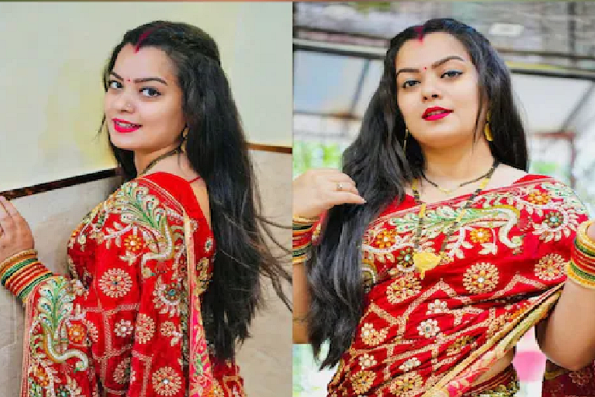 Photos: भोजपुरी हसीना निधि झा ने शादी के बाद मनाई पहली तीज, सुर्ख लाल साड़ी में ढाया कहर