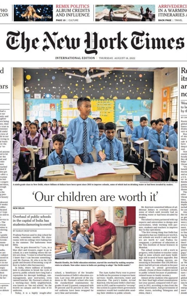 nyt report on delhi education model