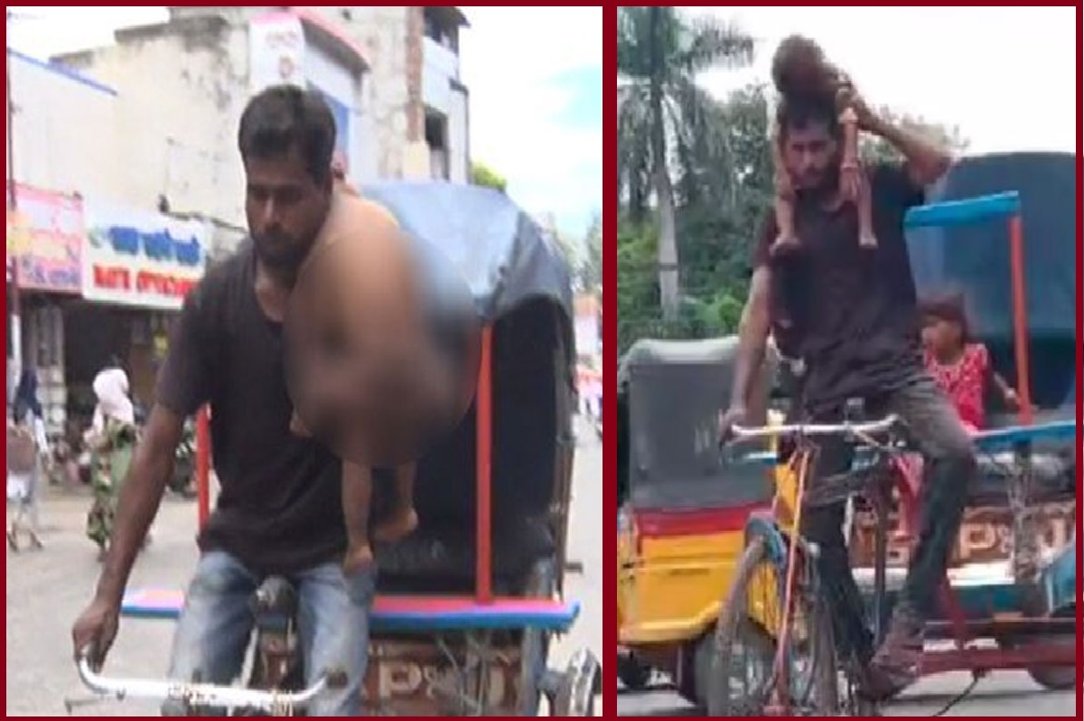 Jabalpur Viral Video: एक हाथ में बिना कपड़े का मासूम और दूसरे हाथ में रिक्शा, सोशल मीडिया पर वायरल हुआ बेबस पिता का वीडियो