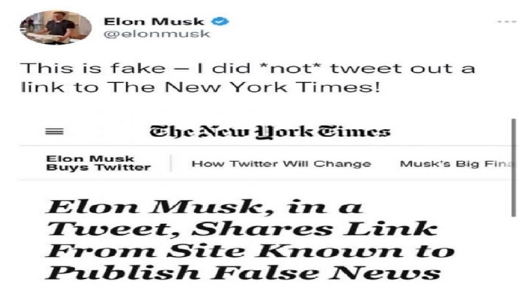 elon musk tweet on new york times fake news