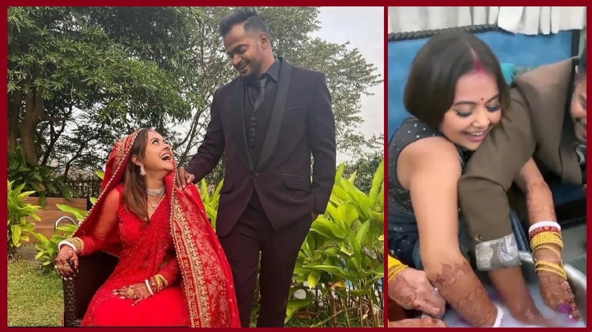 #DevoleenaKiShaadi: अंगूठी ढूंढने की रस्म में पति संग देवोलीना की हुई कड़ी टक्कर, वीडियो में देखिए किसे मिली जीत