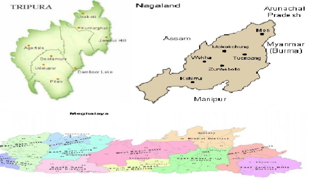 tripura nagaland and meghalaya map