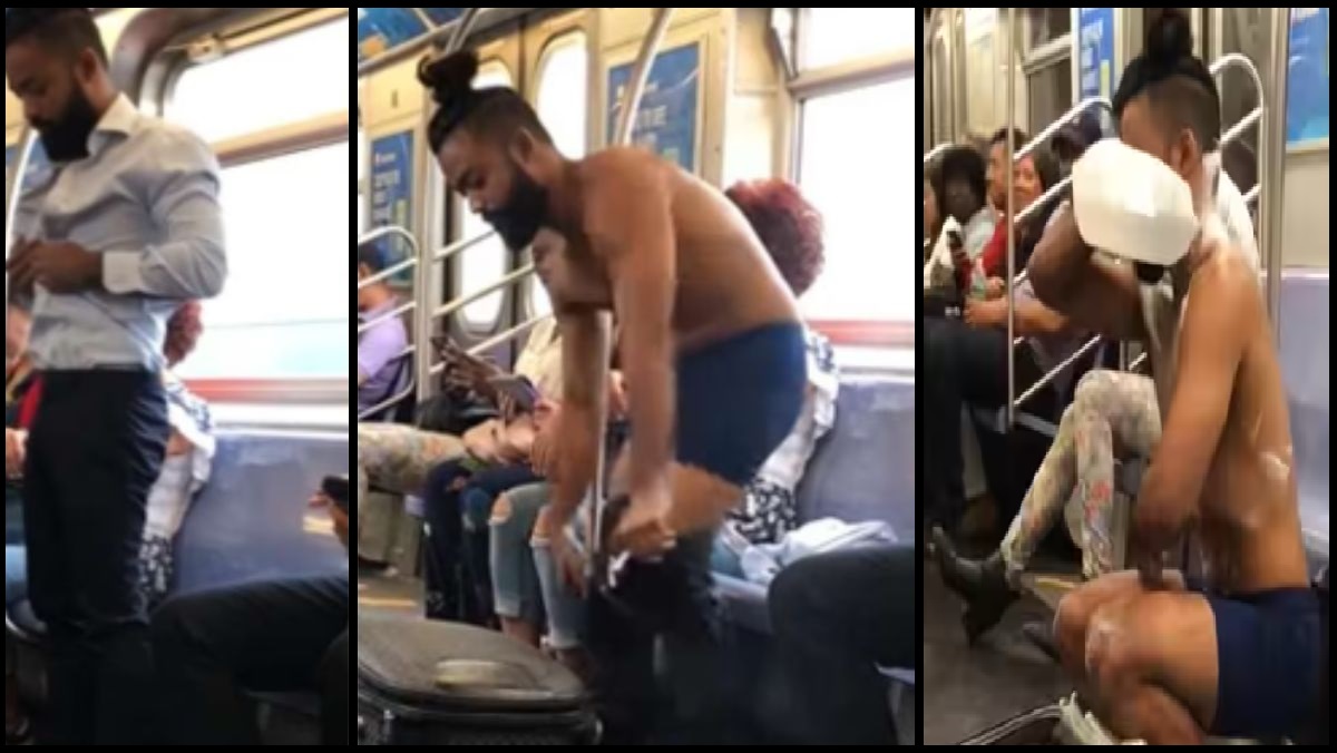 Video: कपड़े उतारे, साबुन लगाया और मेट्रो में नहाने लगा शख्स, सोशल मीडिया पर वायरल हुआ वीडियो