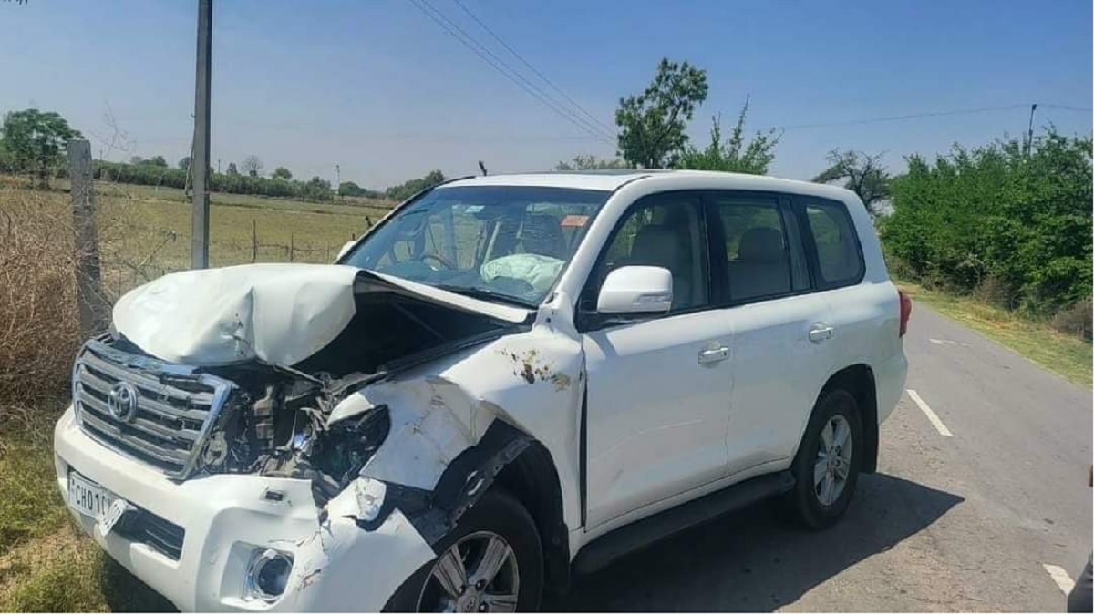 bhupinder Singh Hooda car accident pic