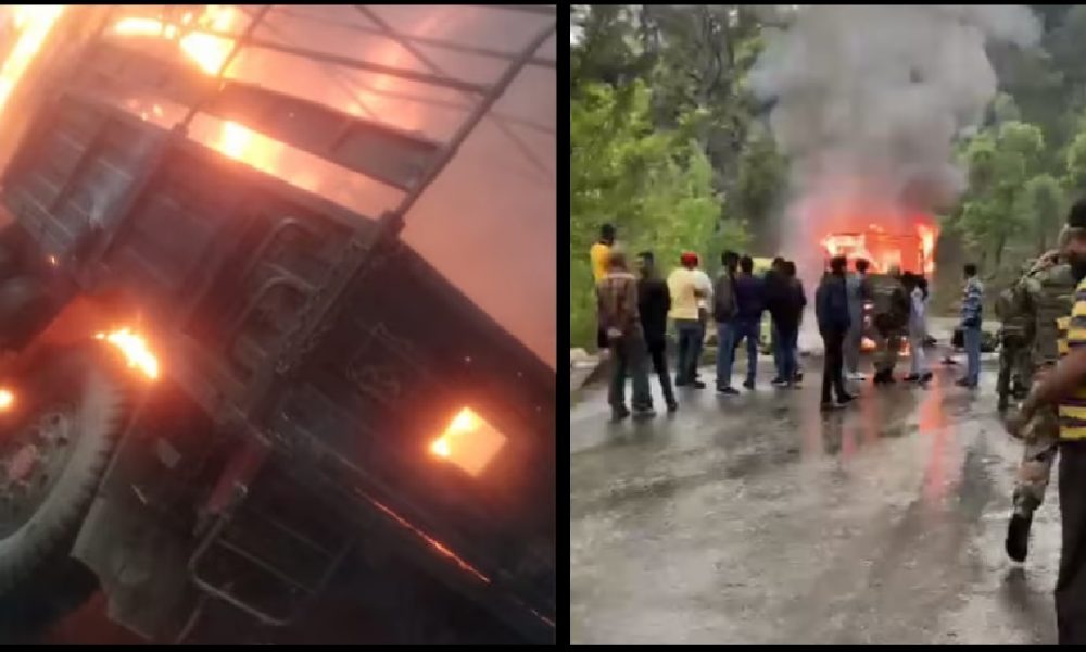 J-K: पुंछ-जम्मू नेशनल हाइवे पर बड़ा हादसा, गाड़ी में लगी भीषण, 4 जवान शहीद
