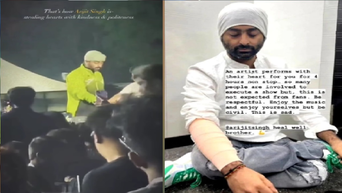 Arijit Singh Injured:  लाइव शो में सिंगर अरिजीत सिंह हुए चोटिल, फैन ने स्टेज पर कर दी ऐसी हरकत कि हाथ में बांधनी पड़ी पट्टी